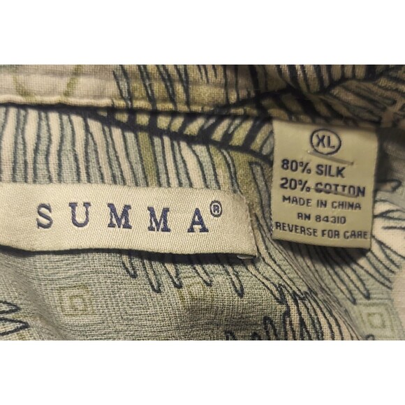 ! Hawaiian Print 80% Silk Button Up Collared Shirt Xl - Picture 4 of 7